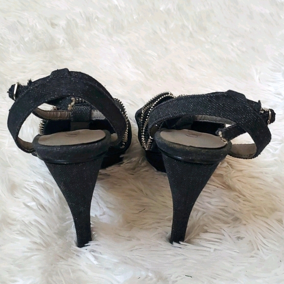 Wild Rose Denim platform heels - Picture 3 of 4